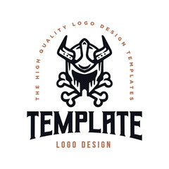 spartan logo templates. spartan with cross human bones.