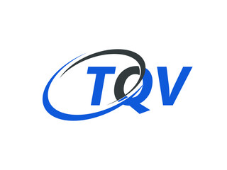TQV letter creative modern elegant swoosh logo design