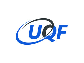 UQF letter creative modern elegant swoosh logo design