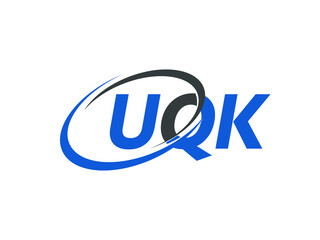 Obraz premium UQK letter creative modern elegant swoosh logo design