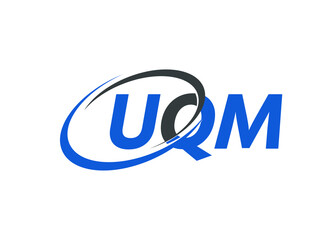 UQM letter creative modern elegant swoosh logo design