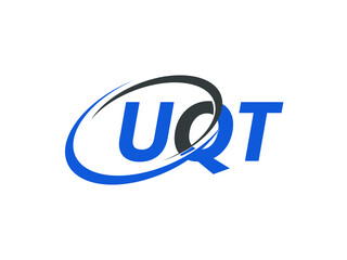 Obraz premium UQT letter creative modern elegant swoosh logo design