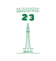 Pakistan Day Celebration Illustration, Happy Resolution Day Pakistan, 23rd March 1940 