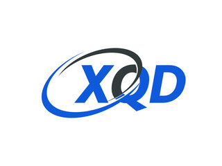 XQD letter creative modern elegant swoosh logo design
