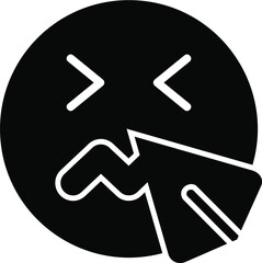 sneezing Glyph Icon