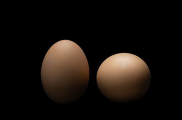 eggs on a black background. chicken eggs on a black background