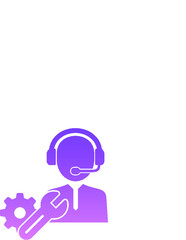 Technical Support Glyph Gradient icon  symbols pictograms design elements visual representations