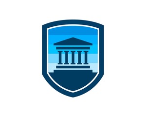 simple Shield with law house inside