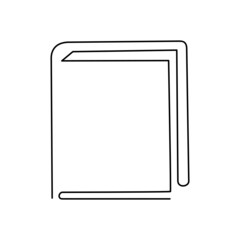 Continuous line drawing of book.