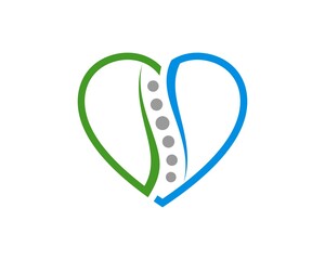 Simple love shape with chiropractic symbol inside