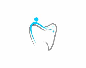 Abstract people with clean teeth logo