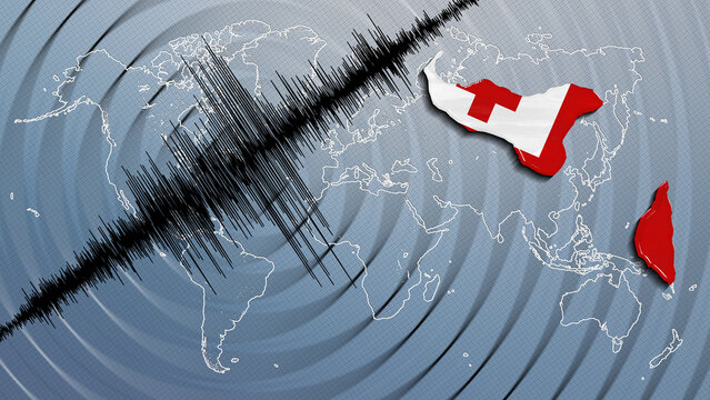 Seismic activity earthquake Tonga map
