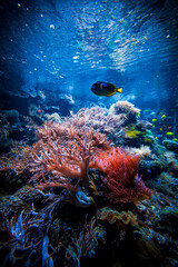 Colorful Tropical Reef Landscape. Life in the ocean