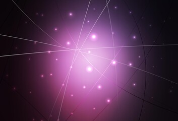 Dark Pink vector background with circles and triangles.