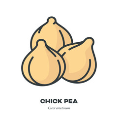 Chick peas icon, filled outline style vector illustration