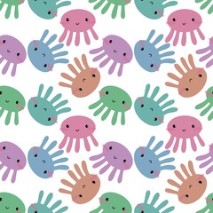 Naklejka premium Kids seamless octopus pattern for fabrics and textiles and packaging and linens and gifts and cards and hobbies