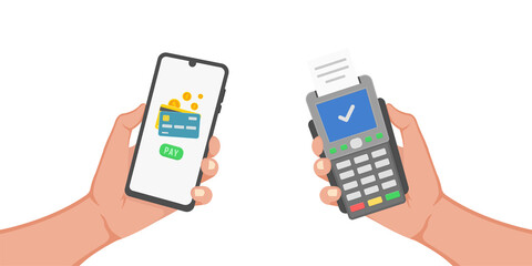 Mobile payment icon - vector illustration . payment, paying,  online payment, nfc, pos, cashless, e-payment, credit card, transaction, flat, icons .