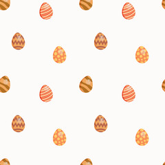 Seamless pattern with easter eggs. Background for wrapping paper, greeting cards and seasonal designs. Happy Easter Day.