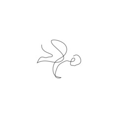One line man practicing yoga. Healthy lifestyle concept design. Hand drawn vector illustration