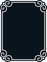 Vector border frame. Background or book page. Simple rectangular billboard, plaque, signboard or label 