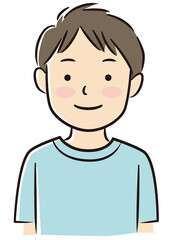 Boy upper body vector illustration