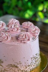 Pastel rosa, pastel de bodas