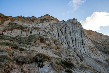 Zerklüftetes Gestein durch Erosion am Roten Kliff in Kampen Insel Sylt