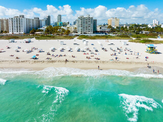 Aerial View of South Beach.Miami Beach  .Miami .Florida,USA