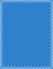 Blue border frame board. Vector background or book page. Simple rectangular billboard, plaque, signboard or label