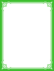 Obraz premium Green border frame board. Vector background or book page. Simple rectangular billboard, plaque, signboard or label 