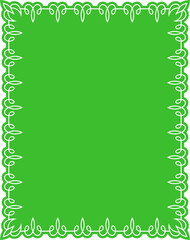 Green border frame board. Vector background or book page. Simple rectangular billboard, plaque, signboard or label 