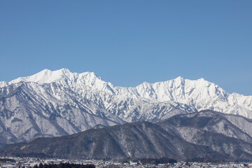 snow covered mountains