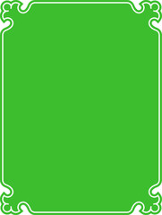 Green border frame board. Vector background or book page. Simple rectangular billboard, plaque, signboard or label 