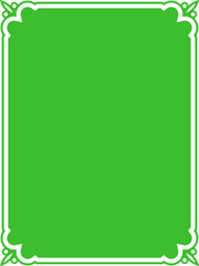Green border frame board. Vector background or book page. Simple rectangular billboard, plaque, signboard or label 