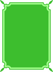 Green border frame board. Vector background or book page. Simple rectangular billboard, plaque, signboard or label 