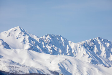 snow covered mountains