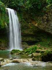 Fototapeta na wymiar Natural Monument Salto De Socoa in Haiti island