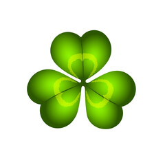 Leaf of a clover symbol of Ireland, vector illustration.