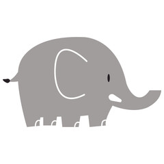 cute elephant doodle cartoon vector