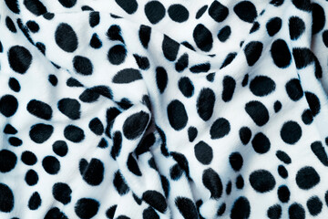 closeup of a black and white animal print fabric