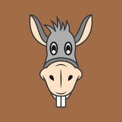 donkey head logo design vector template