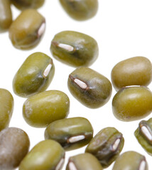 Mung beans isolated on white background.