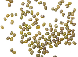 Mung beans isolated on white background.