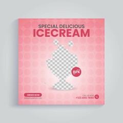 Special delicious ice cream social media post template
