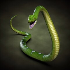 Python close-up. 3d illustration