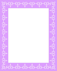 Purple pink border frame board. Vector background or book page. Simple rectangular billboard, plaque, signboard or label 