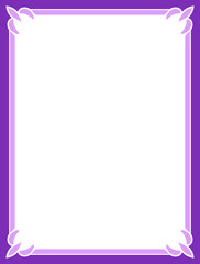 Purple pink border frame board. Vector background or book page. Simple rectangular billboard, plaque, signboard or label 