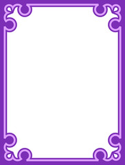 Purple pink border frame board. Vector background or book page. Simple rectangular billboard, plaque, signboard or label 