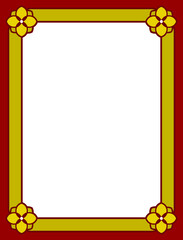 Red border frame board. Vector background or book page. Simple rectangular billboard, plaque, signboard or label 