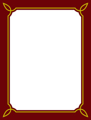 Red border frame board. Vector background or book page. Simple rectangular billboard, plaque, signboard or label 